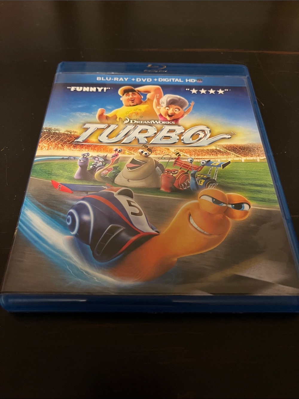 Dreamworks Turbo Blu-ray Case with Bright Orange and Blue Cover Art